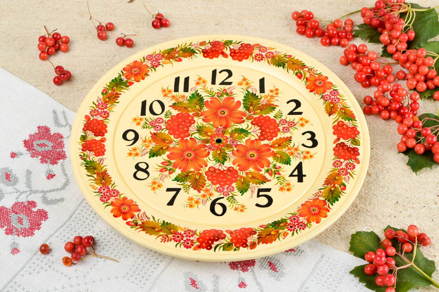 Horloge à fabriquer faite main Création horloge motifs floraux Loisirs créatifs photo 1