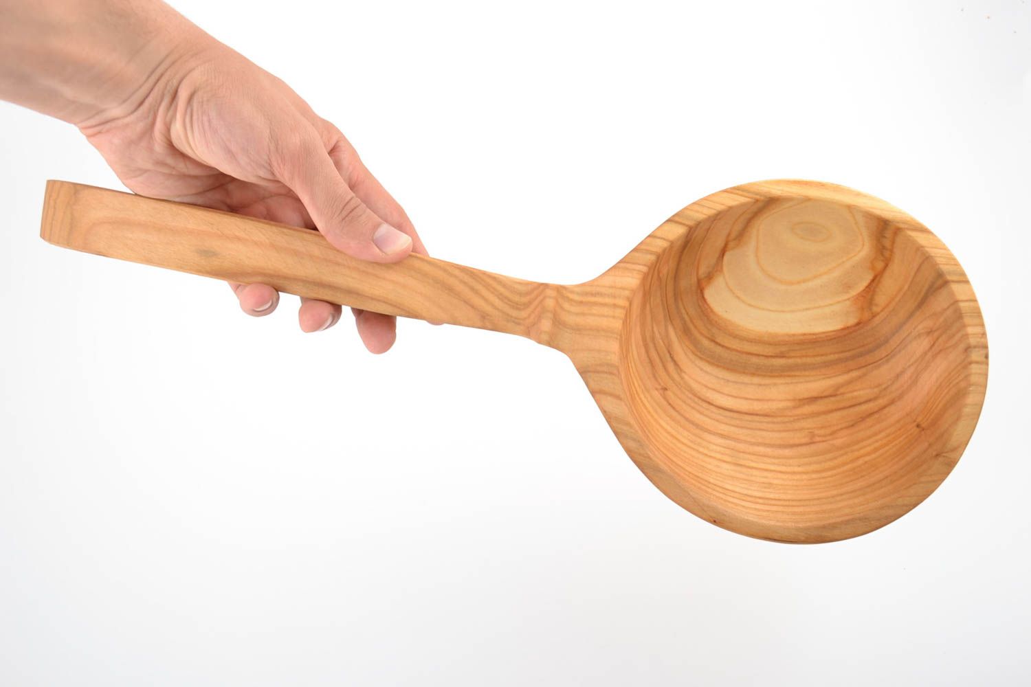 Large convenient carved handmade wooden ladle for water sauna eco accessories  photo 3