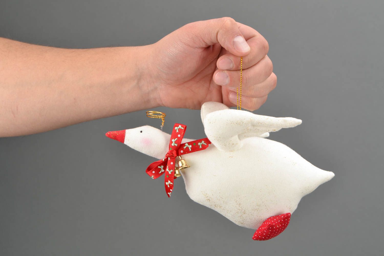 Handmade soft toy Christmas Goose photo 2