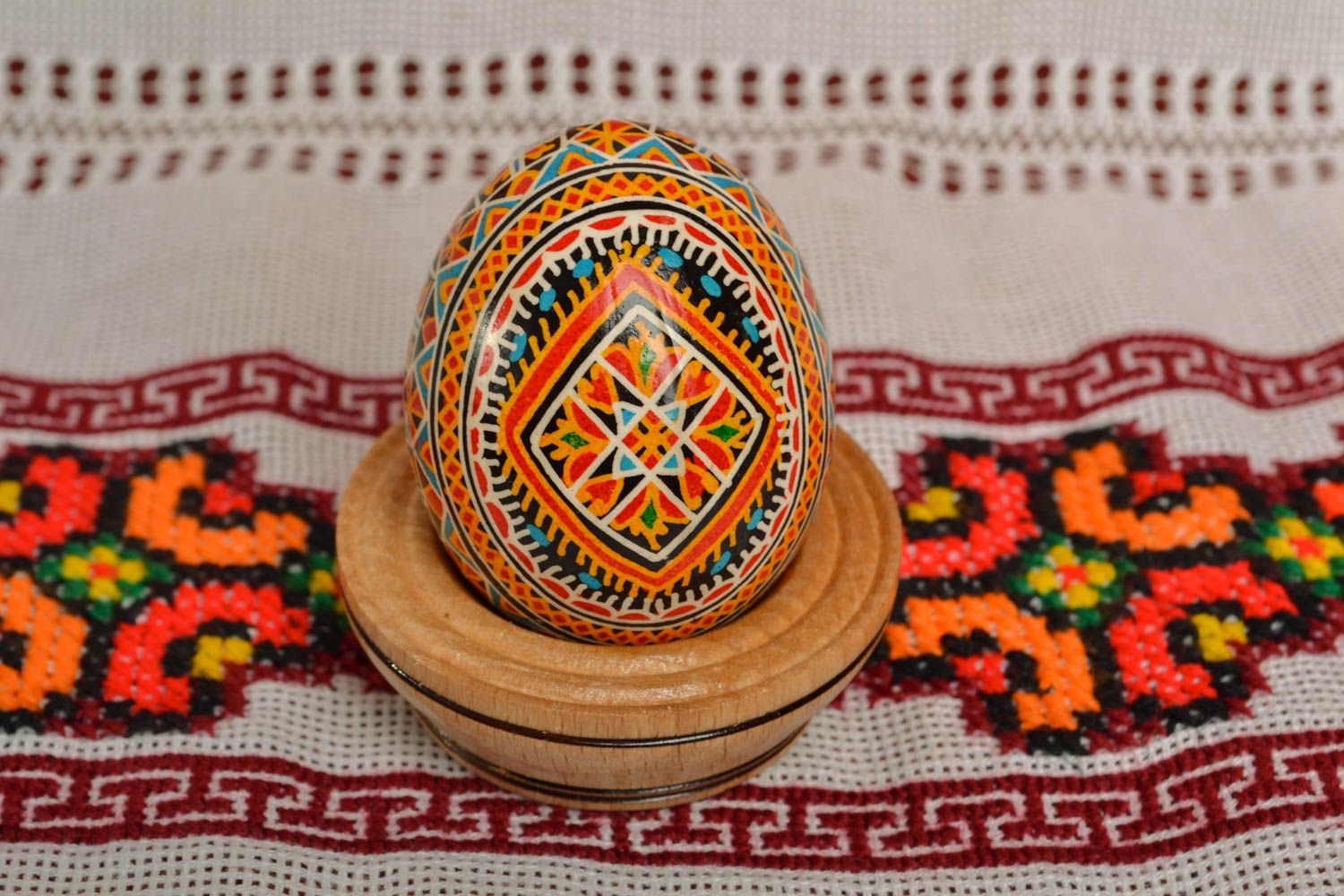 Расписанное анилиновыми красками пасхальное яйцо фото 5