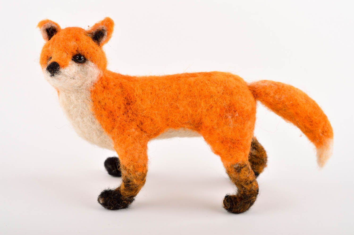 Валяная игрушка ручной работы рыжая лисичка игрушка из шерсти мягкая игрушка фото 3