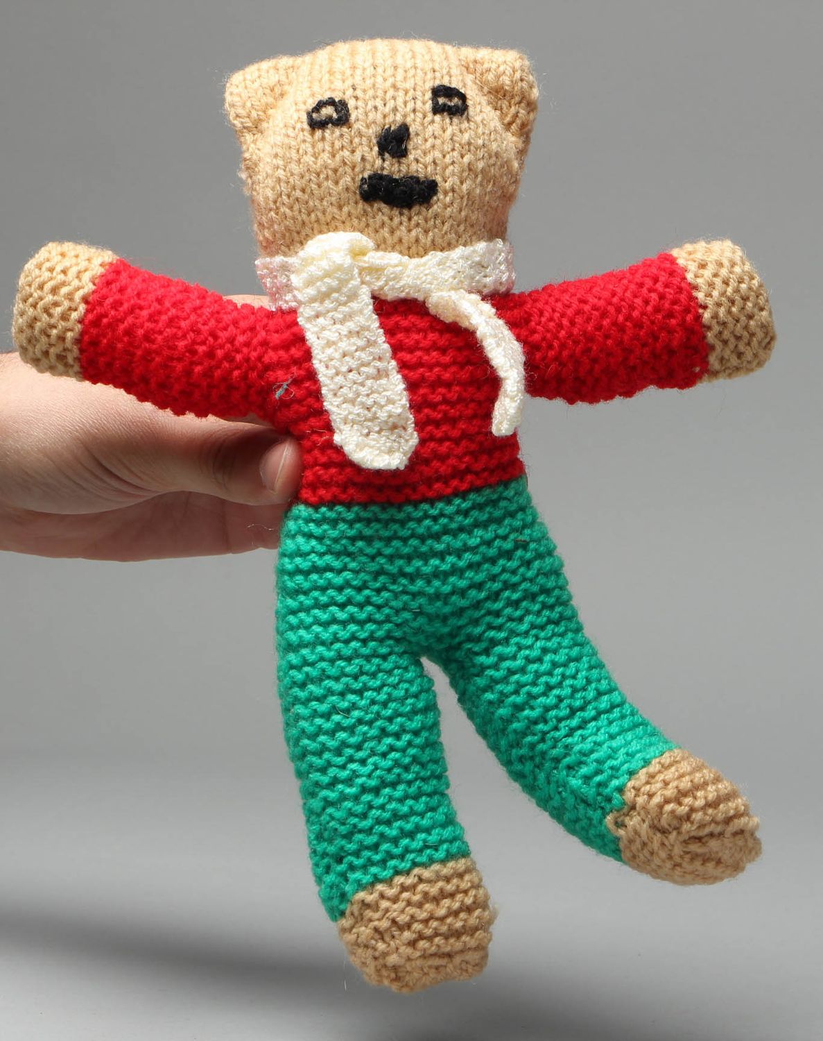 Homemade knitted toy Bear photo 4