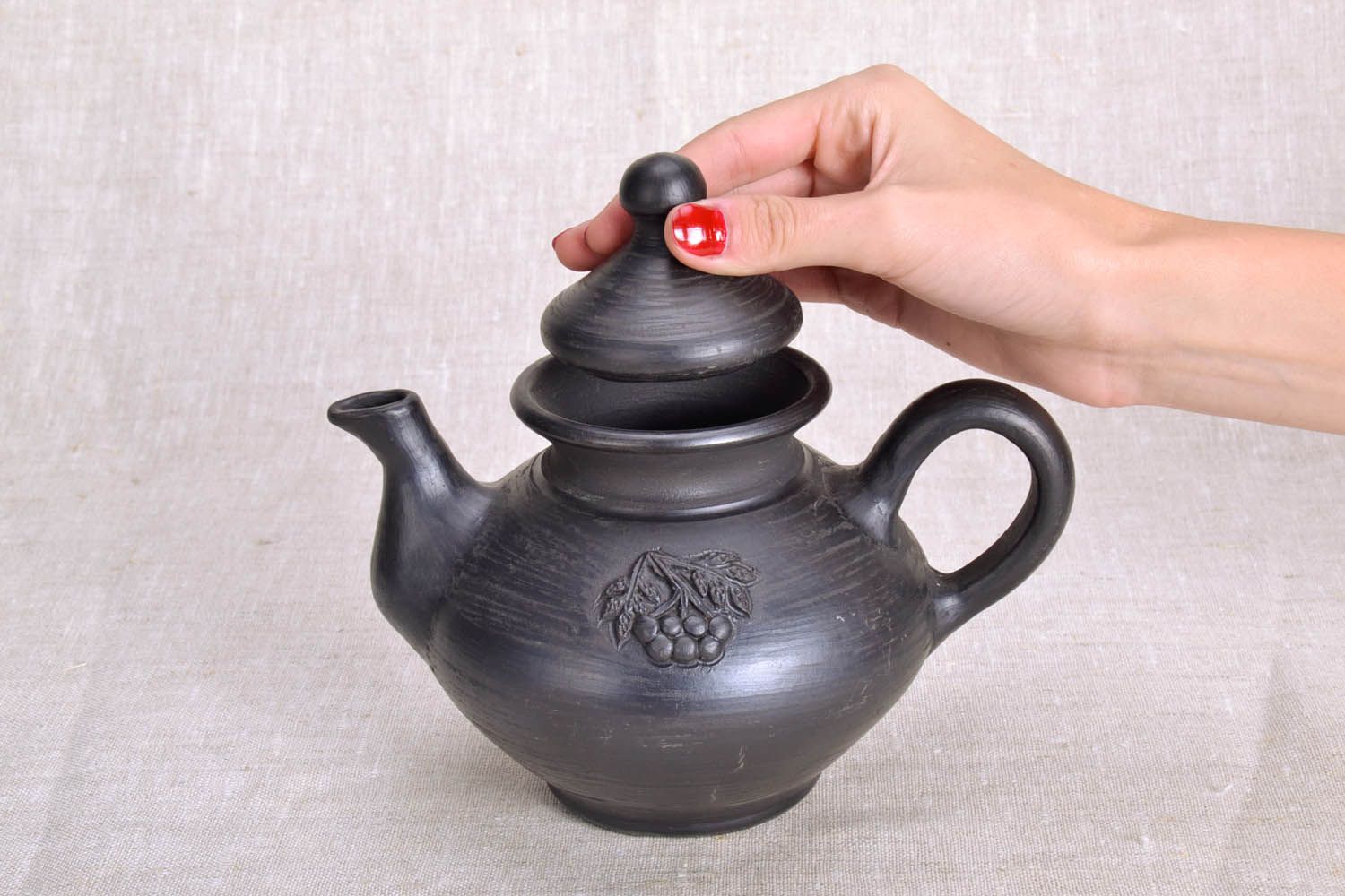 Teekanne aus Keramik Handarbeit foto 5