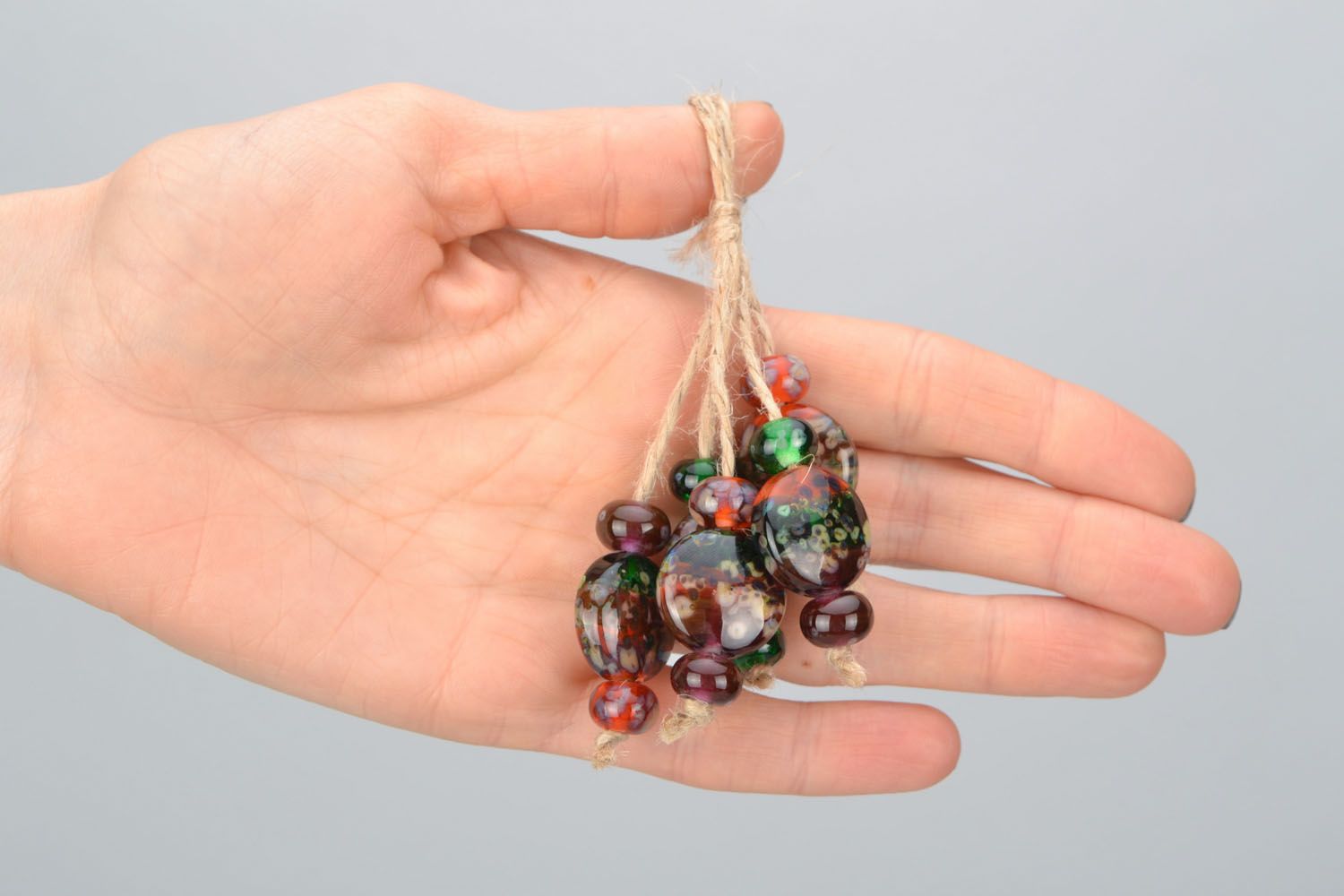 Perles fantaisie multicolores en verre à la lampe photo 2