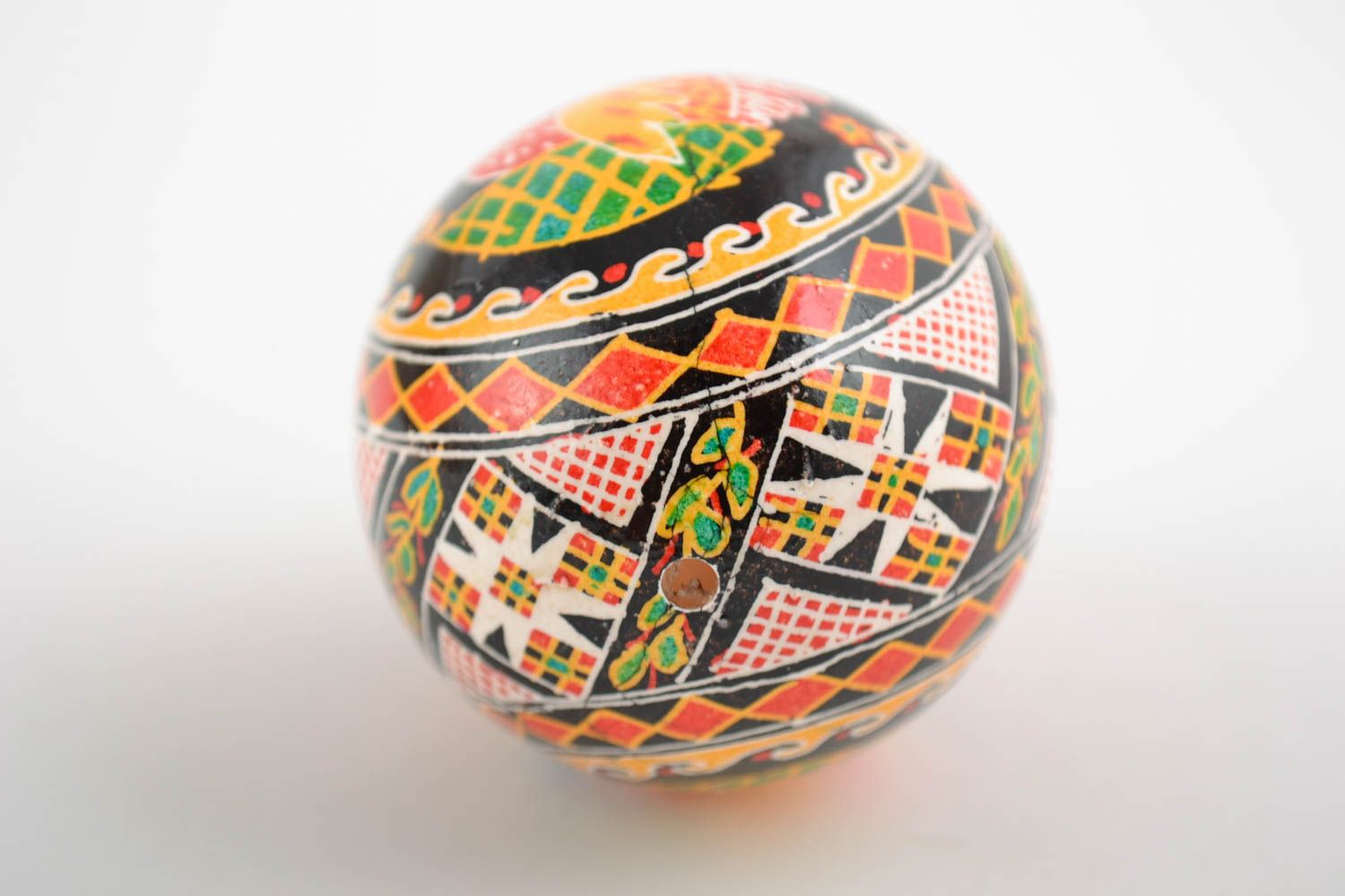 Beautiful handmade painted Easter egg with chicken and other symbols  photo 5