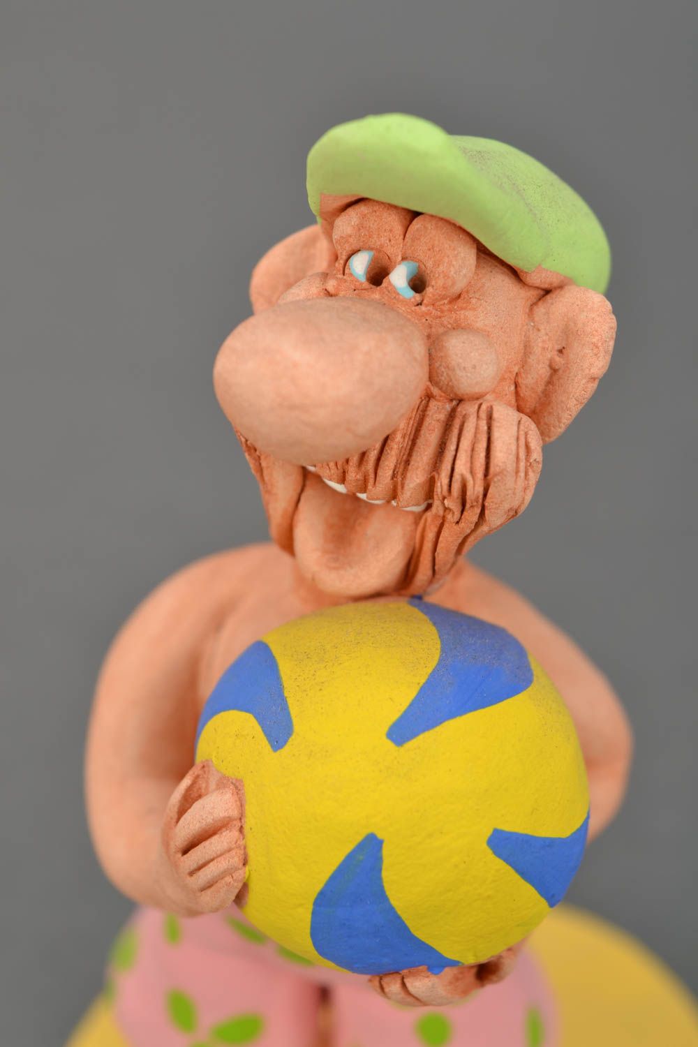 Handmade clay statuette Volleyball photo 4