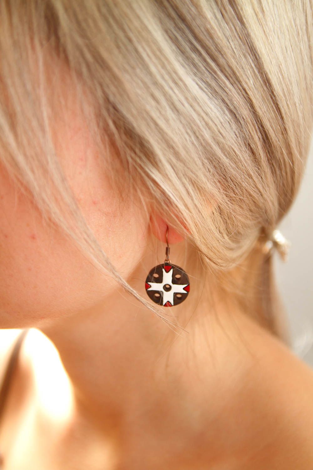 Handmade earrings fashion jewelry ceramic earrings designer accessories photo 5