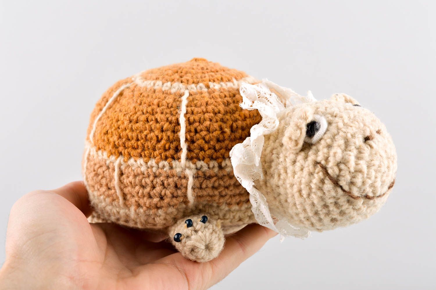 Juguete artesanal con forma de tortuga peluche para niños regalo original foto 5