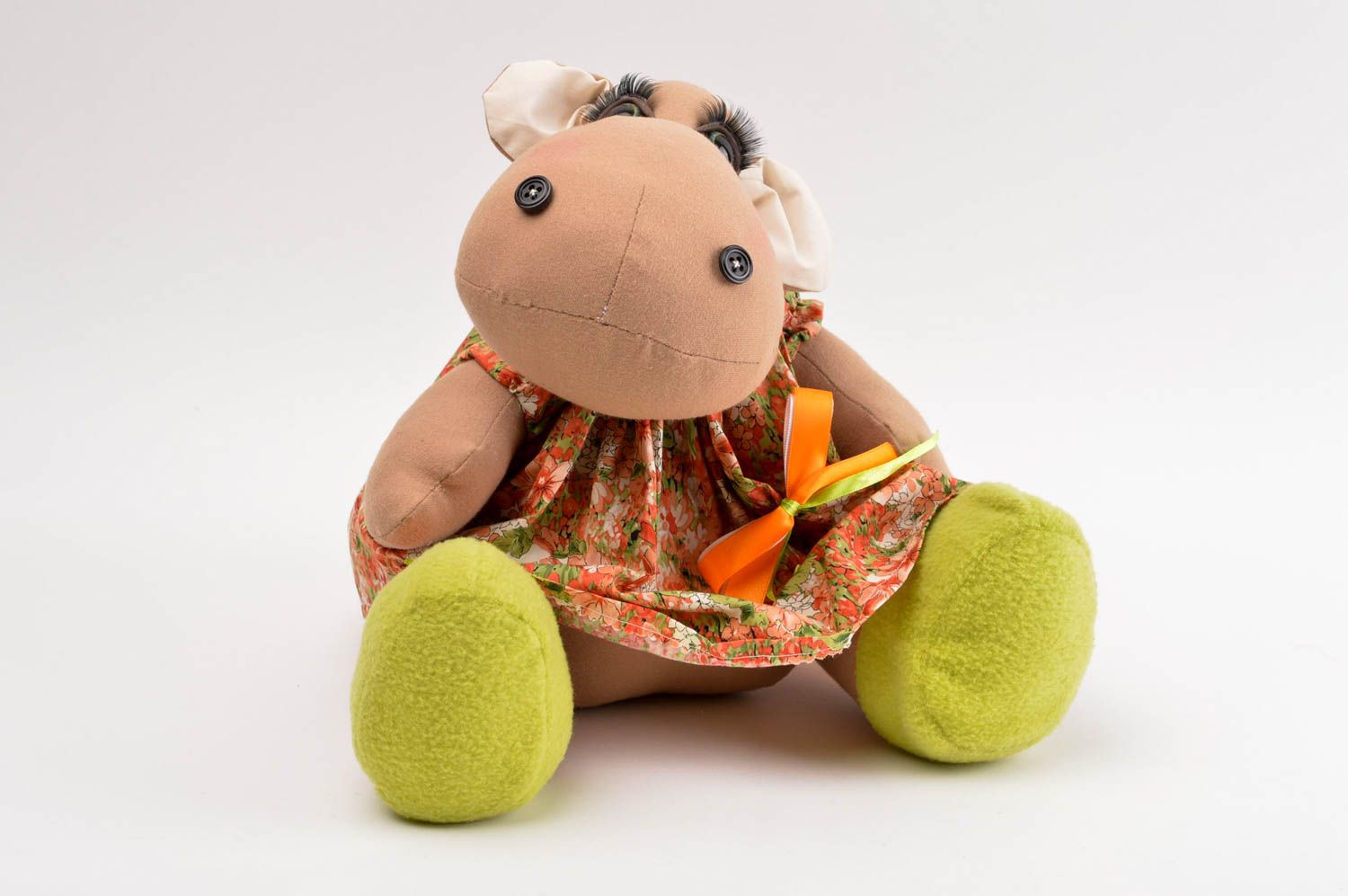 Peluche hippo fait main Jouet enfant mignon coton Cadeau original design photo 3