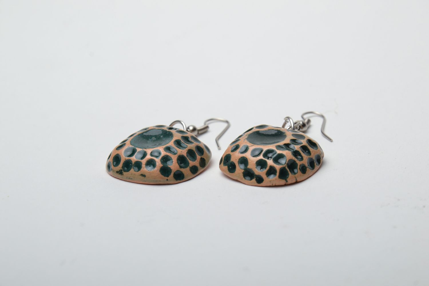 Ceramic earrings with colorful enamel photo 3