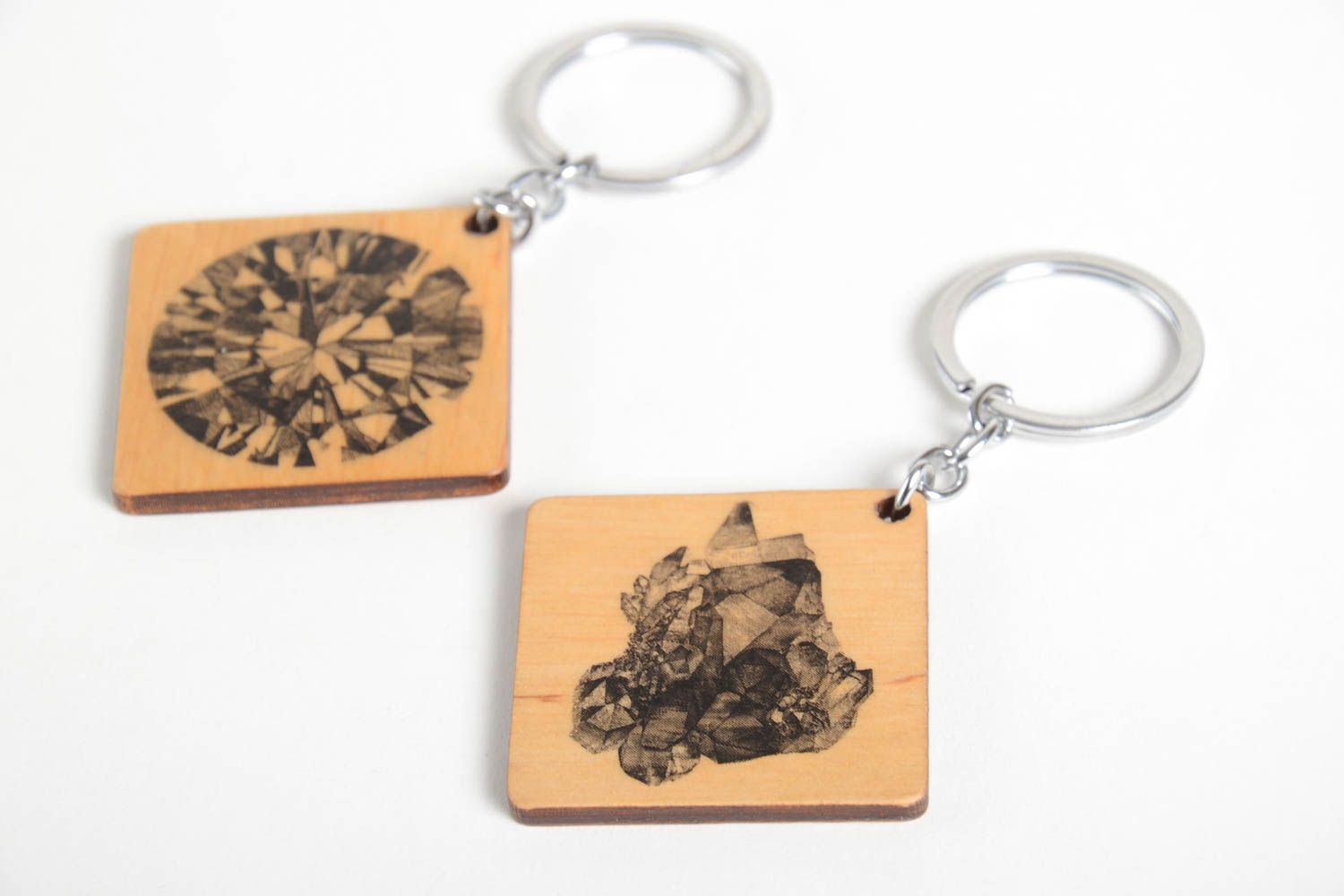 Handmade keychain designer keychains wooden souvenirs gift for him 2 items photo 2