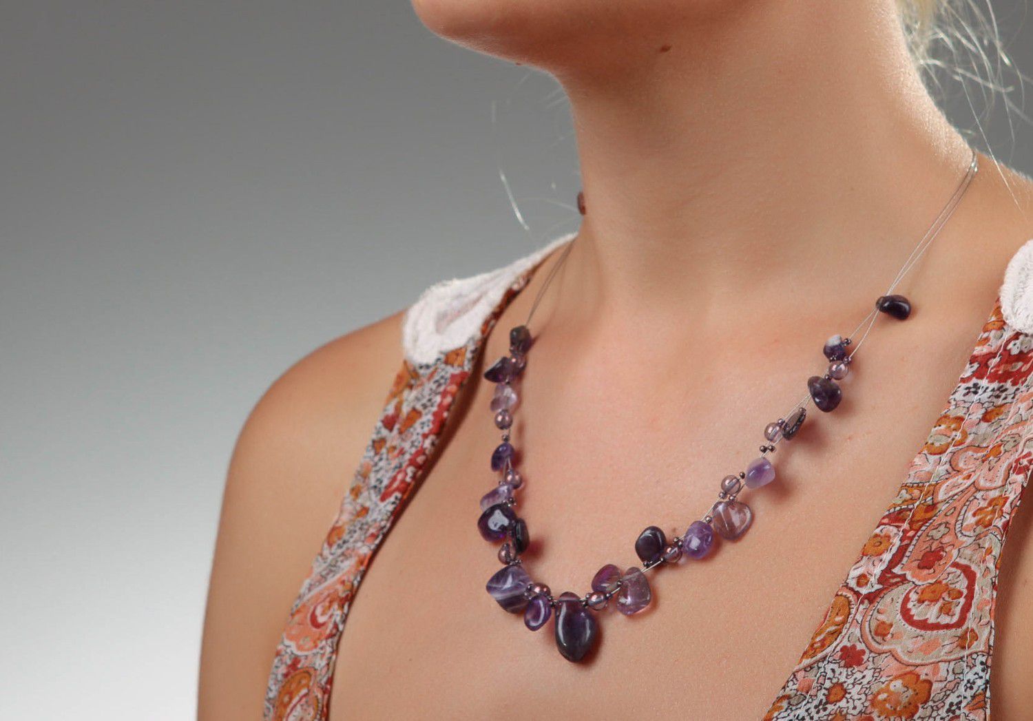 Necklace with amethyst photo 4