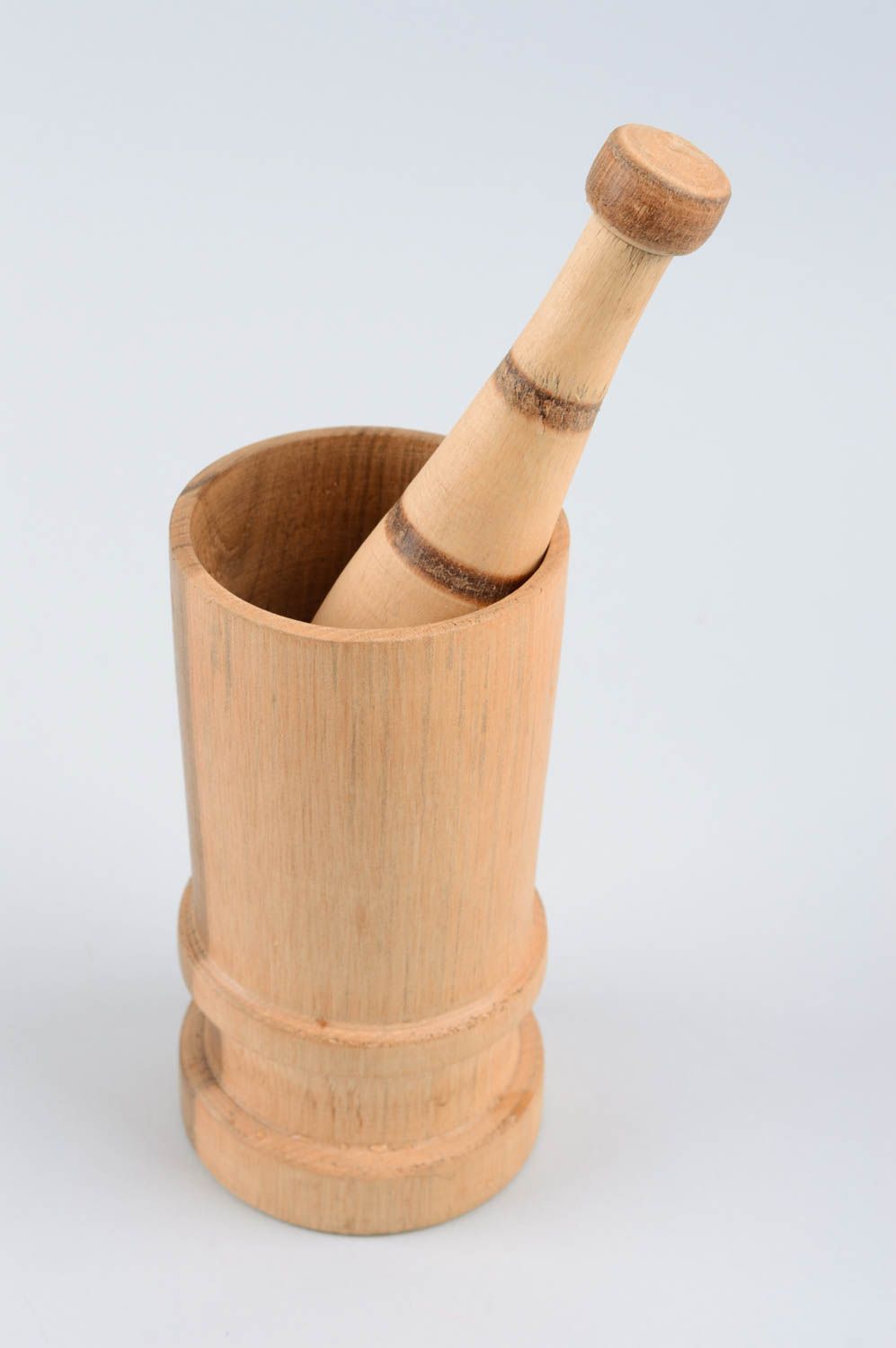 Pilon Mortier en bois fait main design de créateur Articles de cuisine photo 3