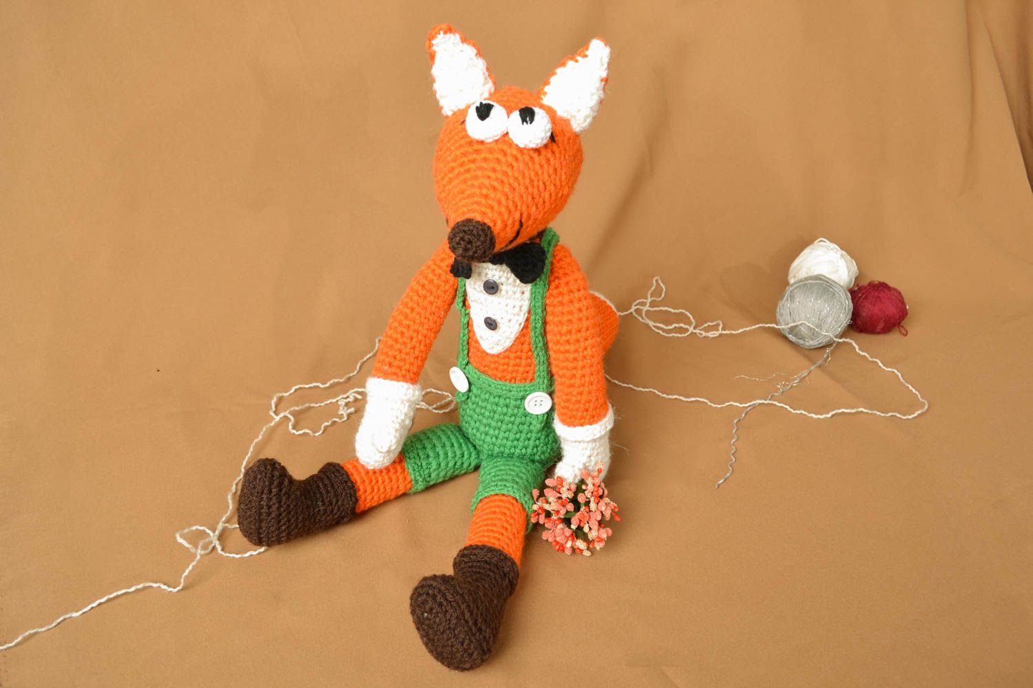 Soft crochet toy Fox with Flowers photo 5