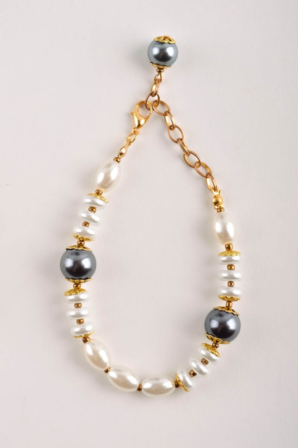 Juego de bisutería artesanal de perlas collar y pulsera regalo para mujer foto 4