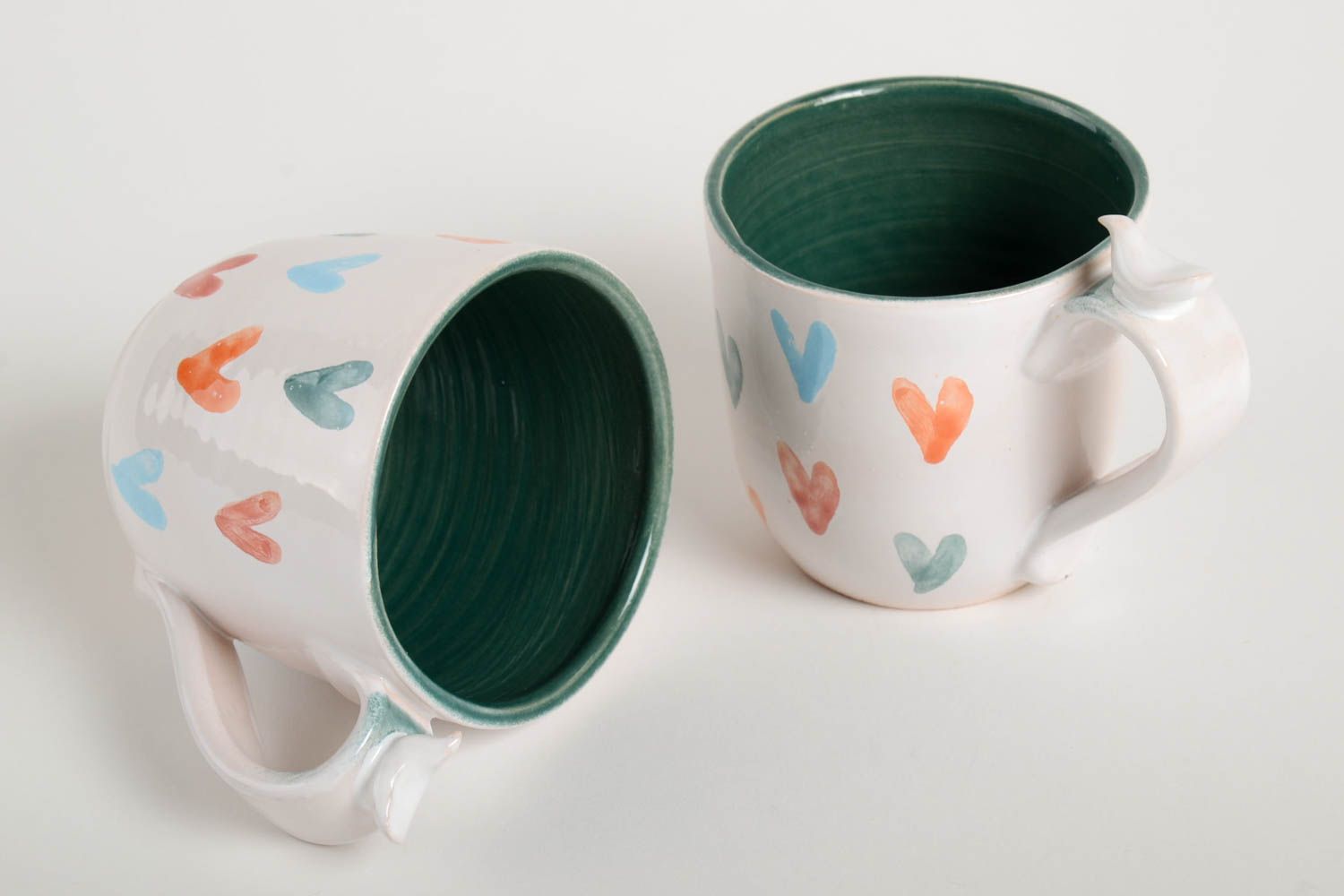 2 tazas originales hechas a mano de arcilla vasijas de barro menaje de cocina foto 4