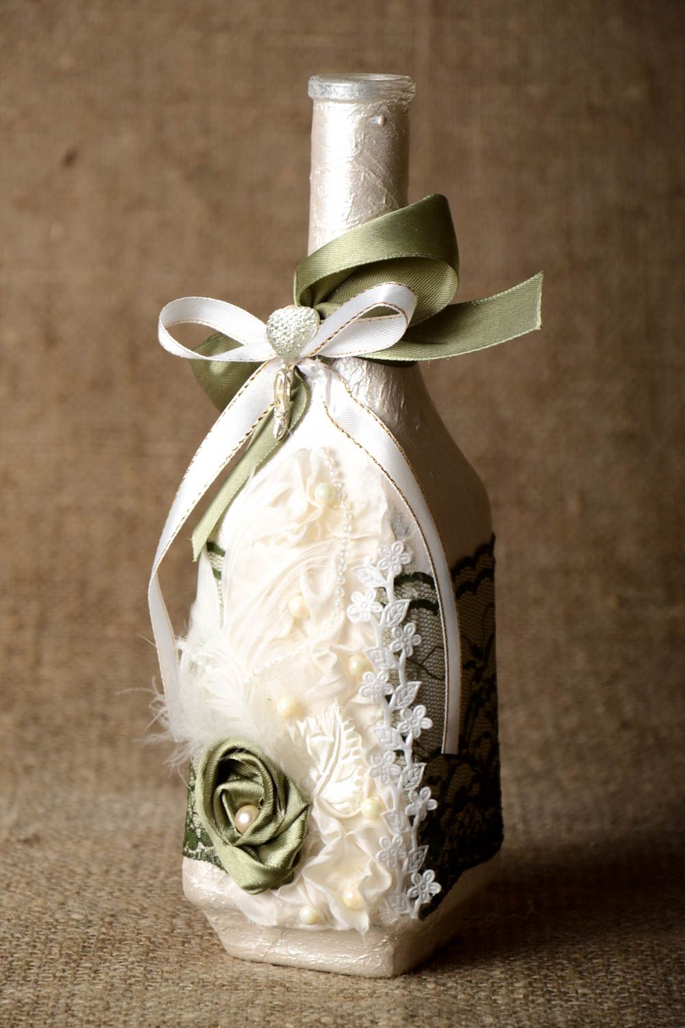 10 inches wedding décor bottle shape glass décor vase 1 lb photo 1
