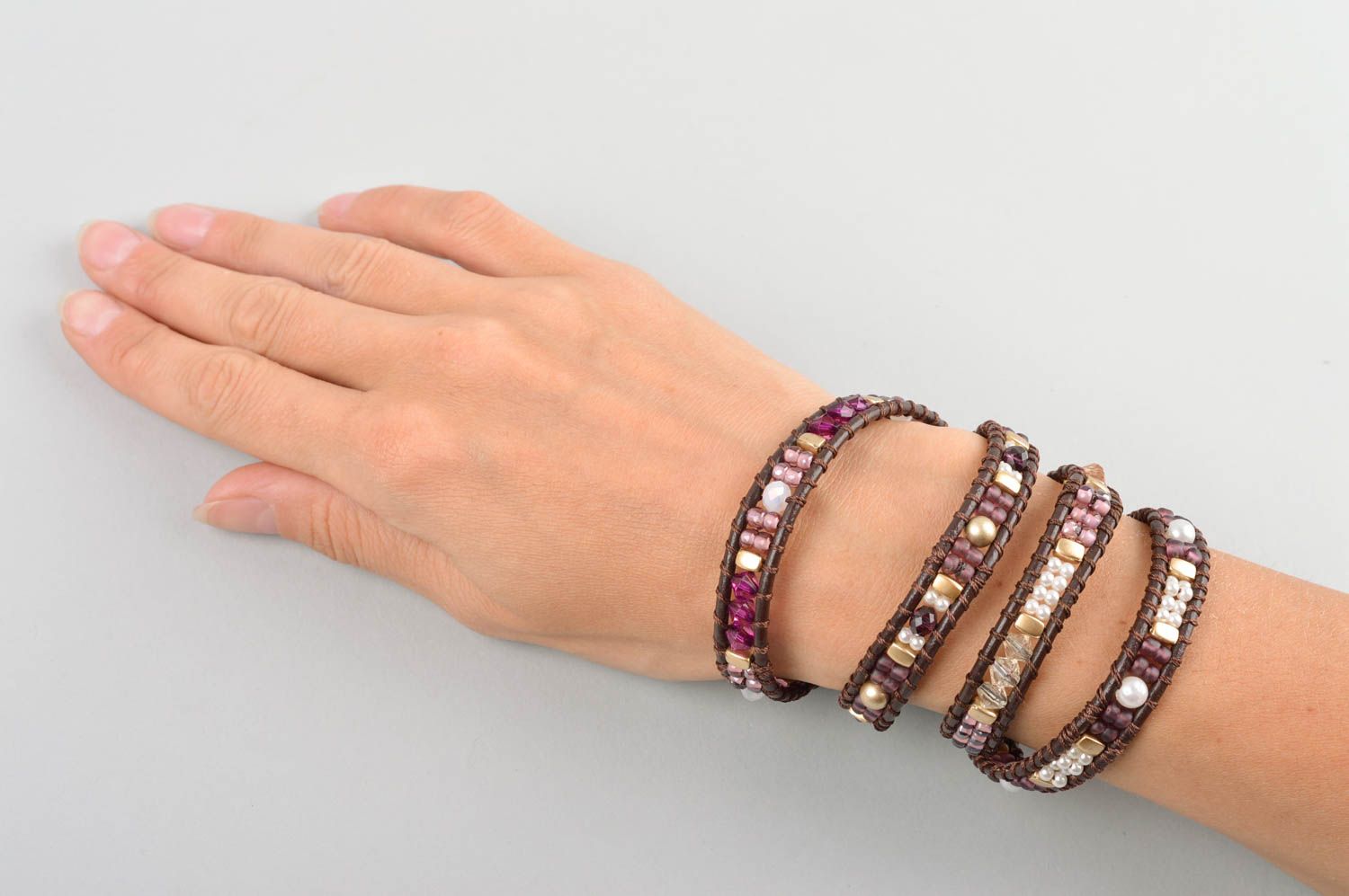 Handmade bracelet wrap bracelet beaded jewelry designer accessories gift for her photo 5