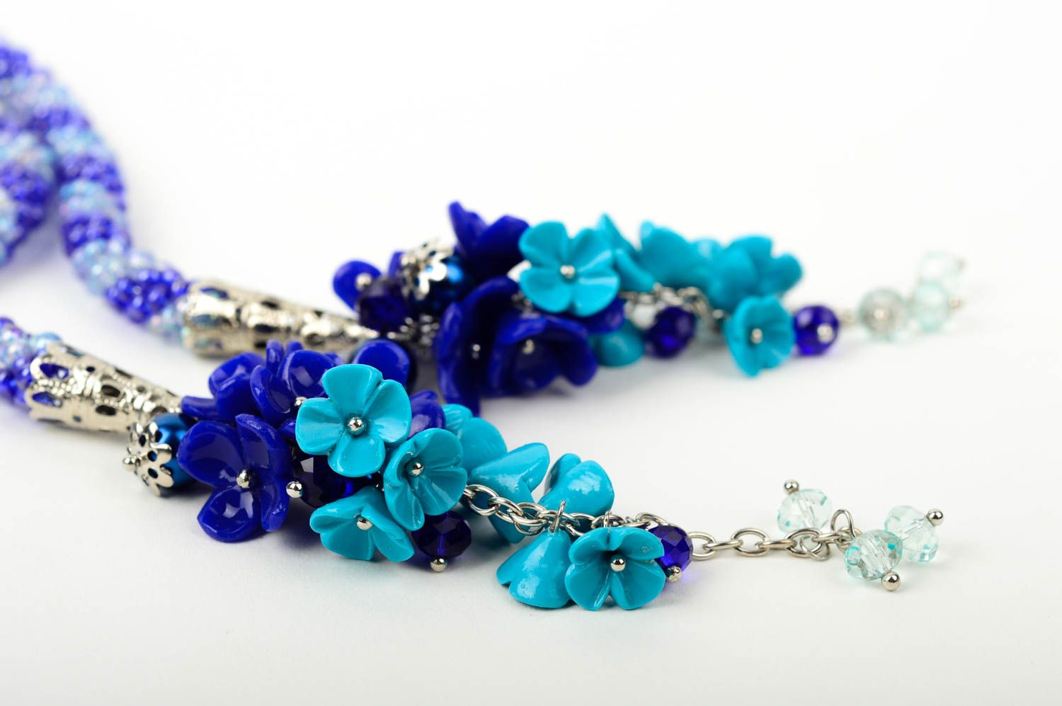 Collier lariat bleu Bijou fait main en perles de rocaille Cadeau pour femme photo 4