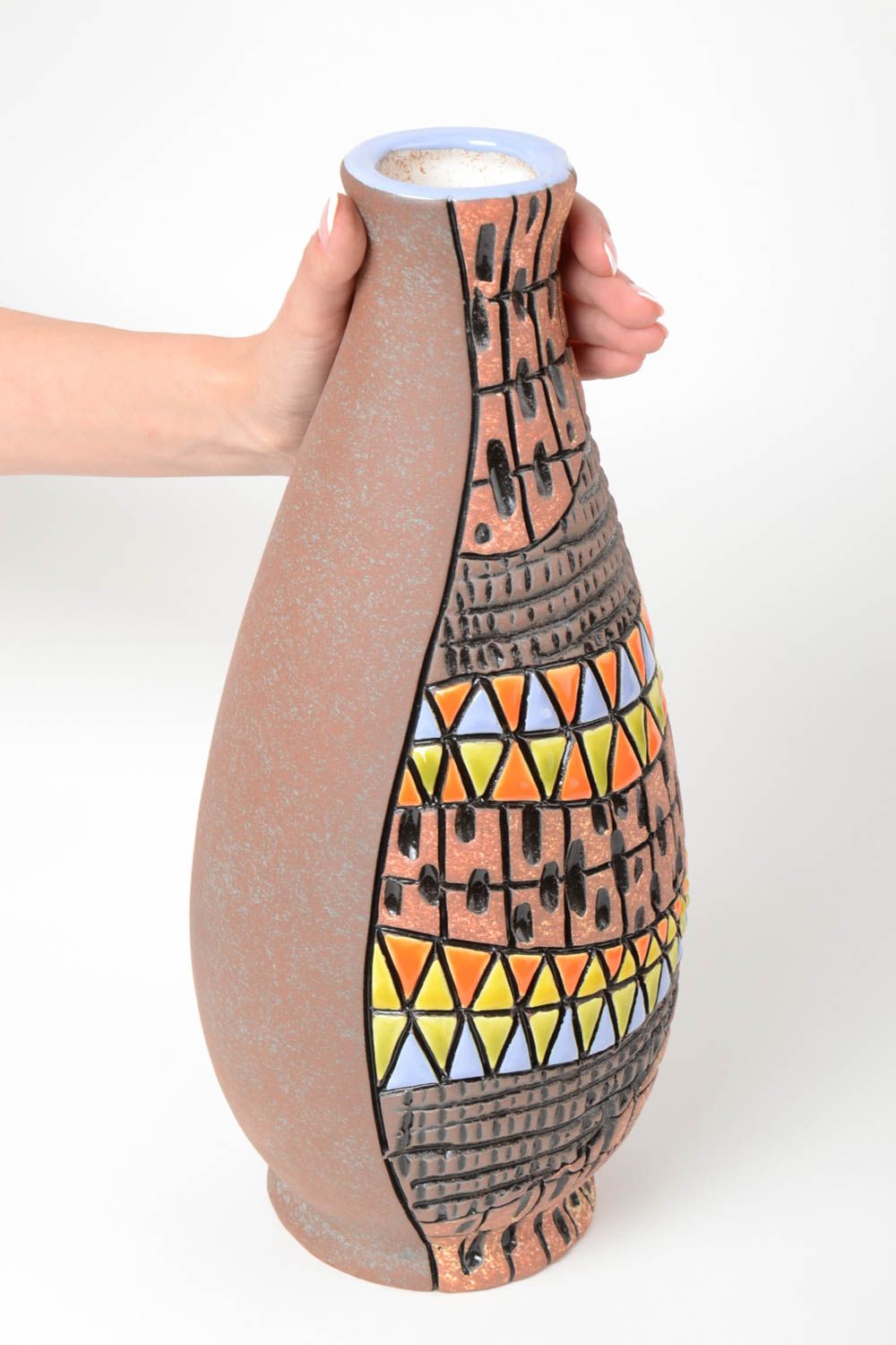 Dekorative Vase aus Porzellan mit Bemalung Handarbeit 1500 ml Haus Schmuck foto 5