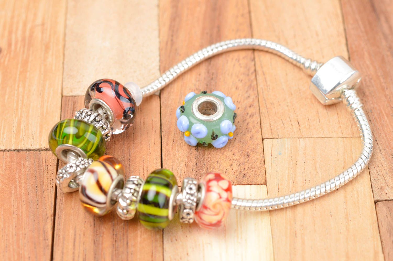 Unusual handmade glass bead stylish glass beads handmade accessories making photo 4
