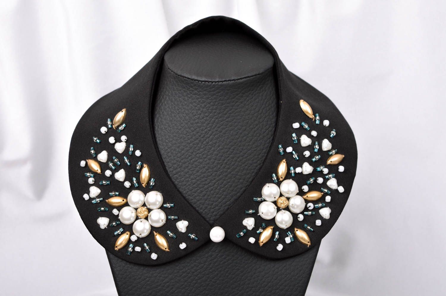 Handmade unusual cute collar stylish necklace collar elegant black collar photo 1