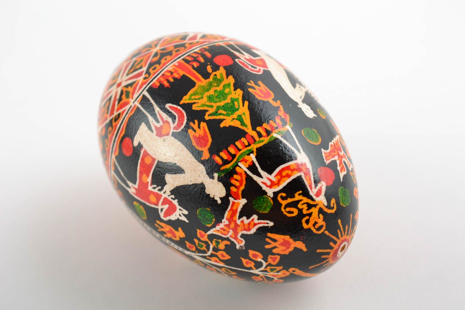 Расписное яйцо гусиное красивое подарок на Пасху цветное ручной работы фото 3