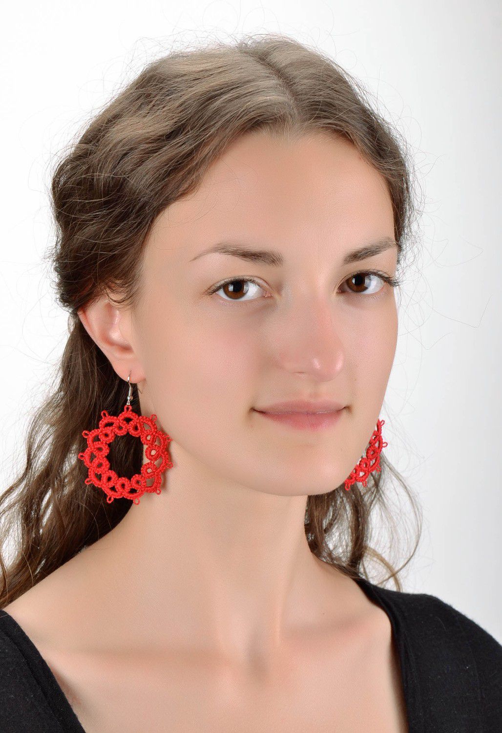 Earrings made from cotton lace Scarlet Star photo 5