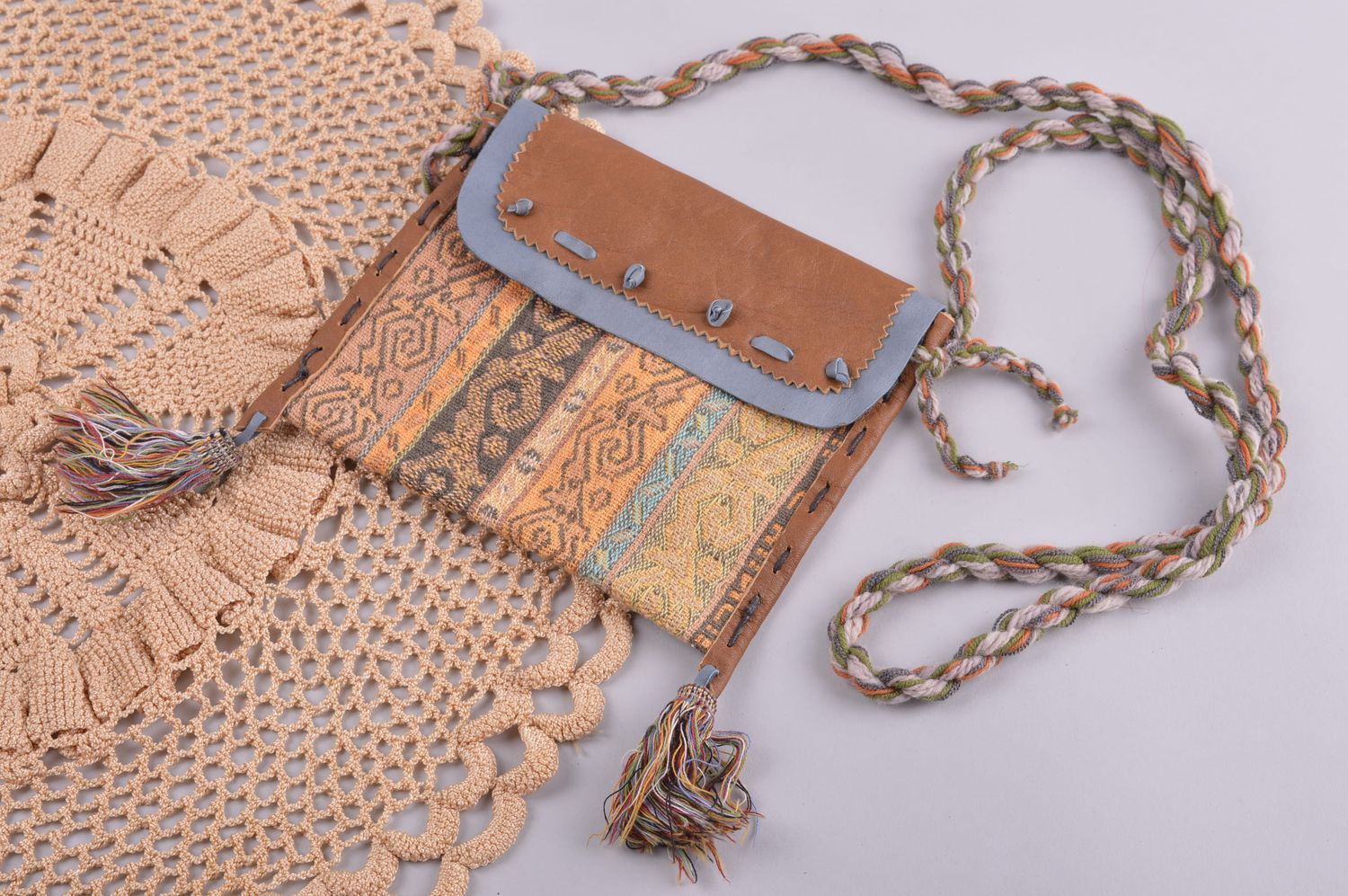 Bolso de moda hecho a mano de cuero accesorio de mujeres regalo original foto 1