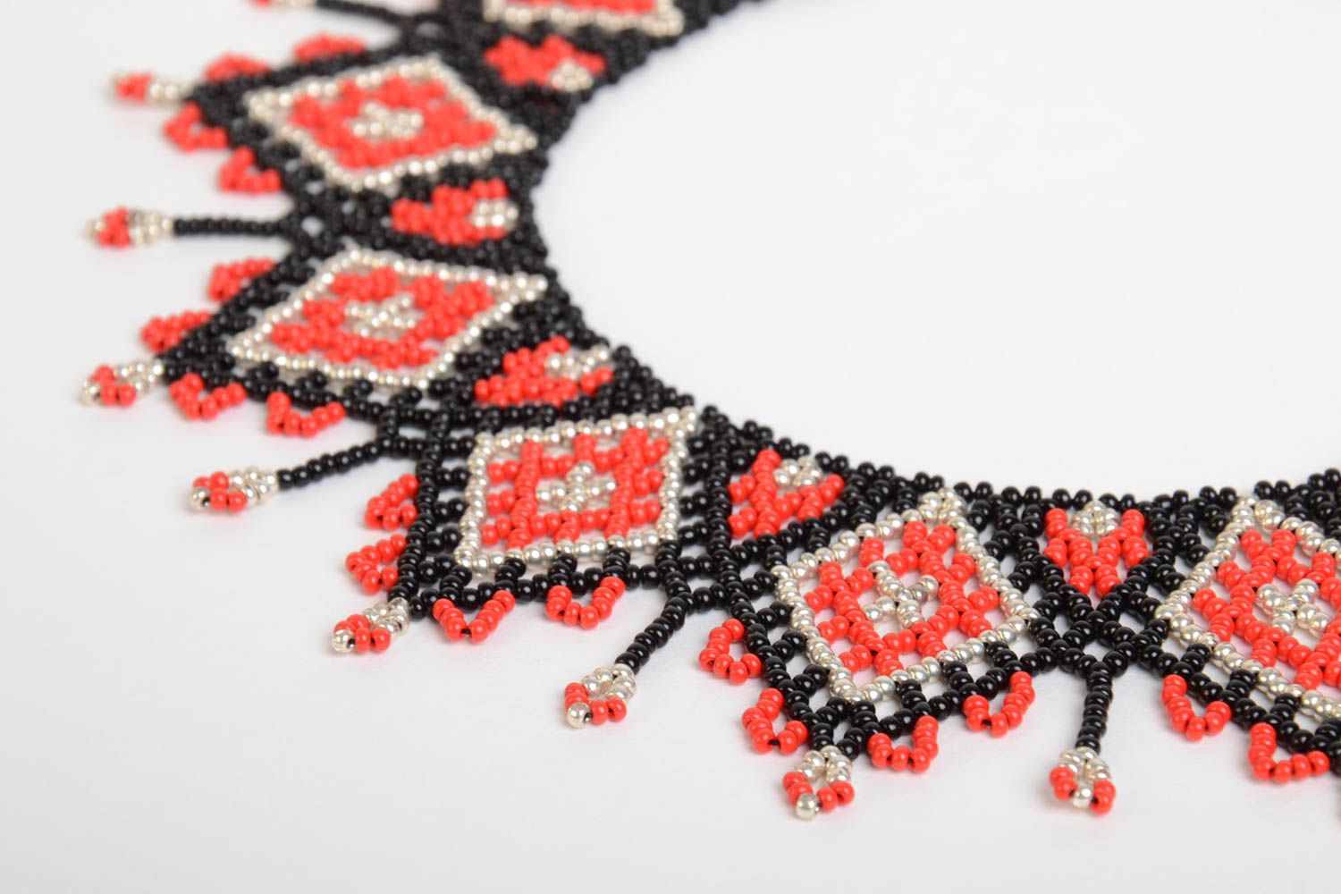 Handmade Collier Halskette Schmuck aus Rocailles Accessoire für Frauen originell foto 3