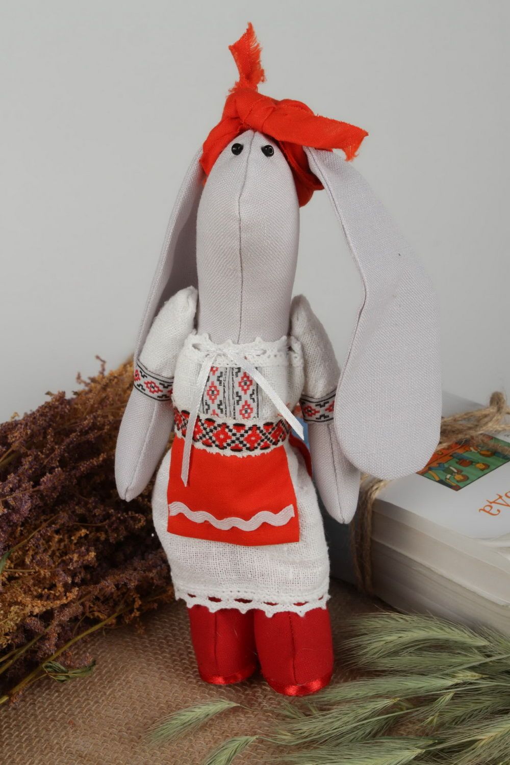 Decorative bunny in Ukrainian suit photo 1