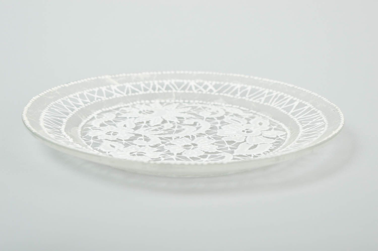 Plato de cristal hecho a mano decoración de casa vajilla decorativa estilosa foto 4