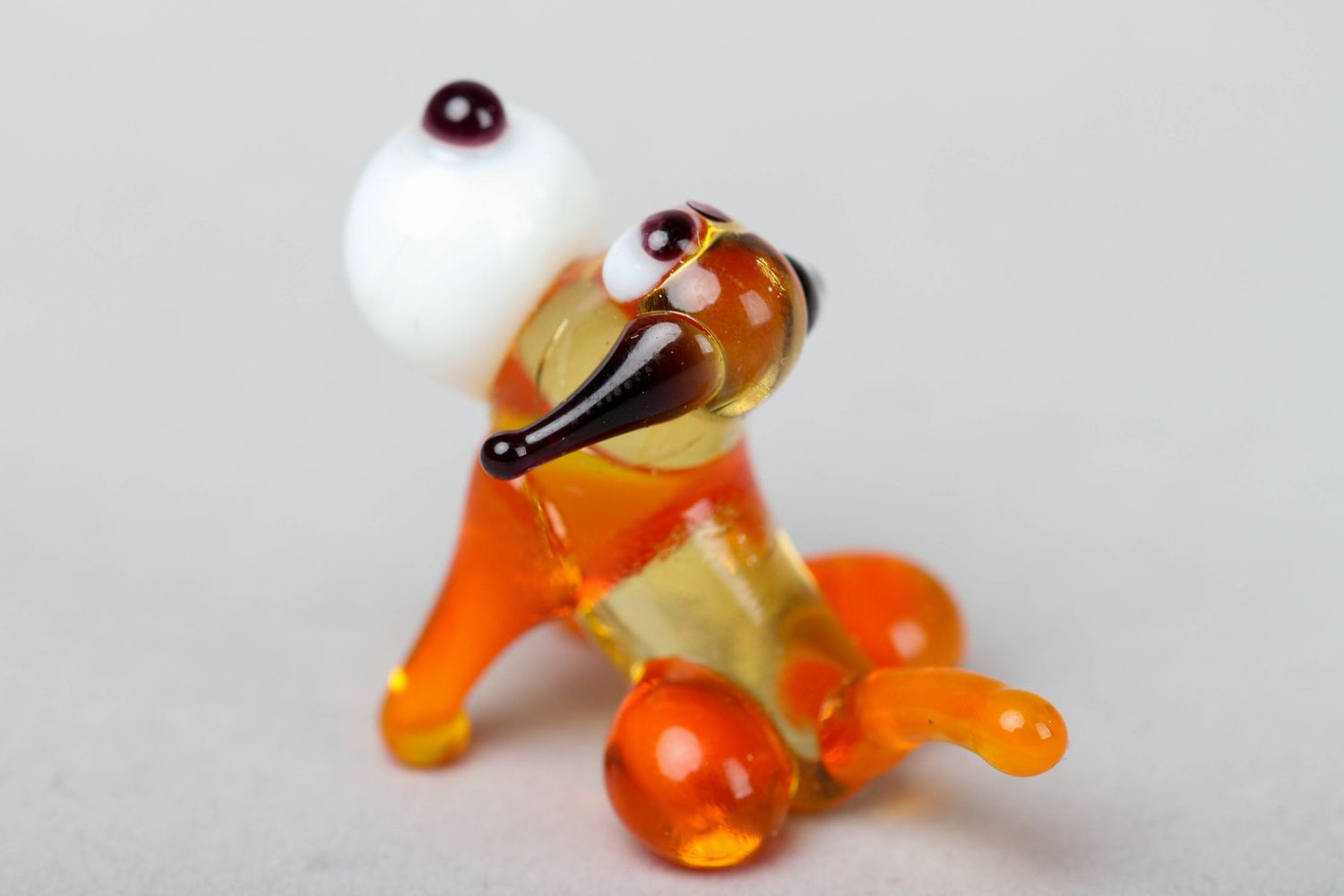 Handmade Lampwork Figurine Hund aus Glas Handarbeit foto 2