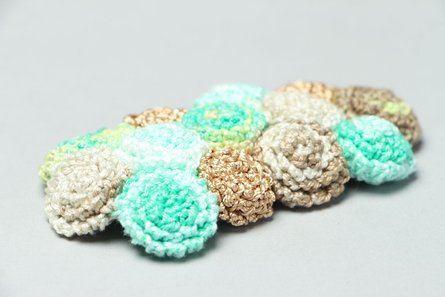 Handmade crochet brooch Sea Stones photo 2