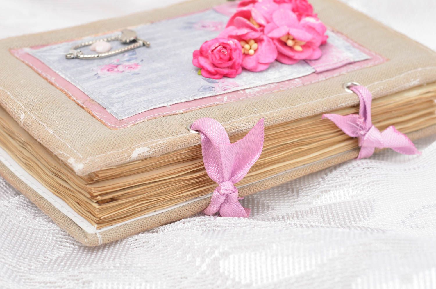 Handmade designer notepad handmade scrapbooking notebook stylish diary for girl photo 4