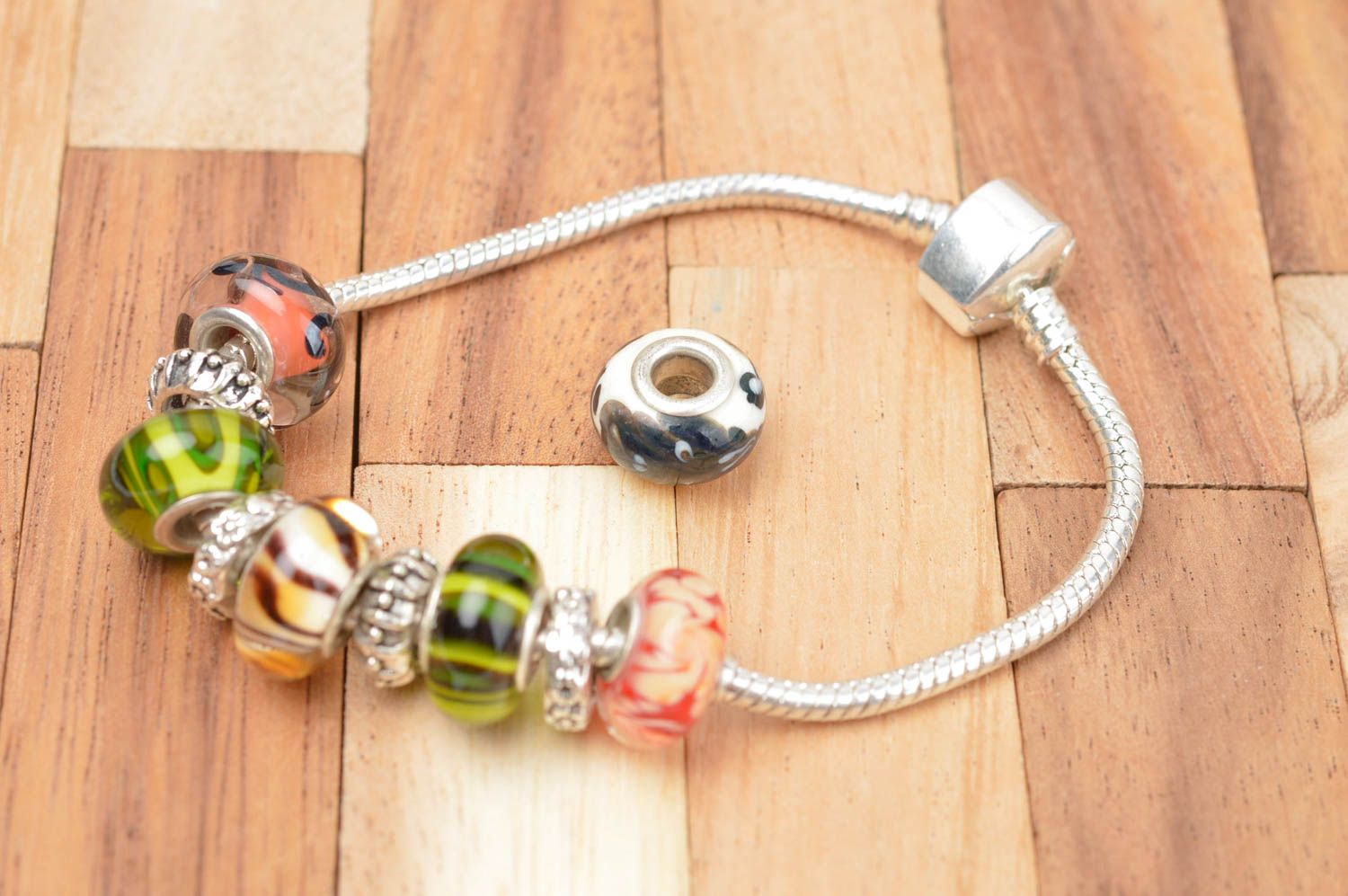 Unusual handmade glass bead jewelry making supplies fashion accessories photo 4