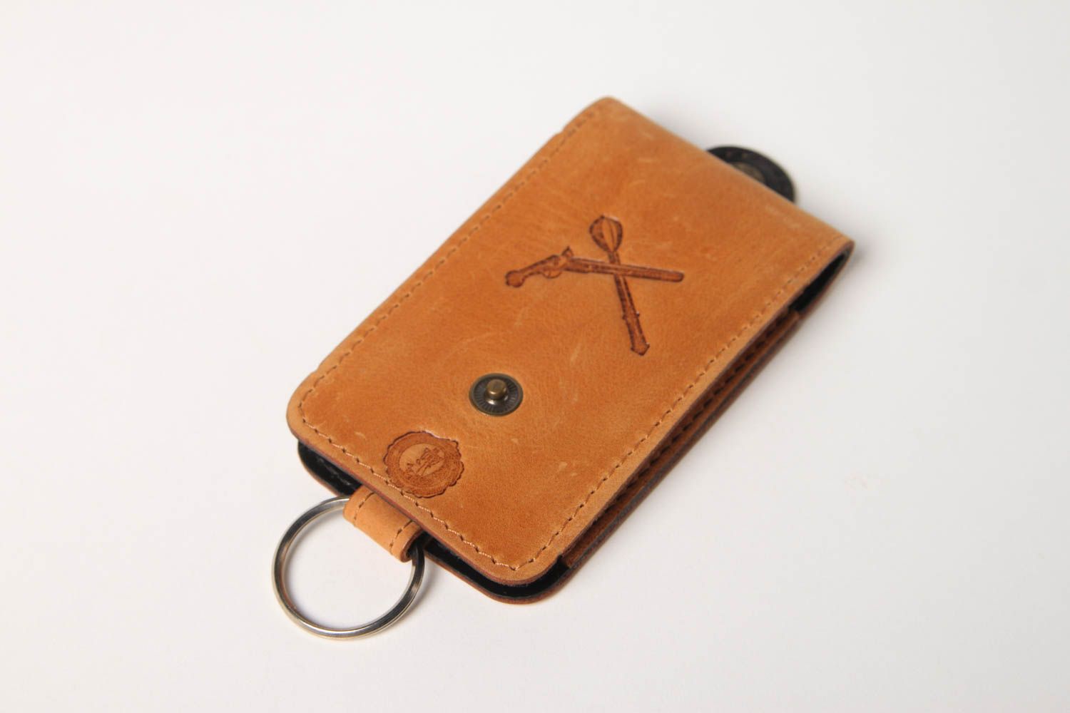 Beautiful handmade leather key case key purse design handmade accessories photo 3