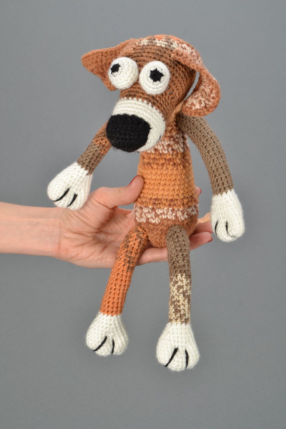 Jouet tricoté chien fait main photo 2