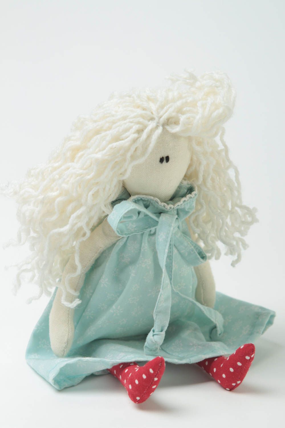 Мягкая игрушка девочка из ткани ручной работы авторская красивая милая детская фото 2