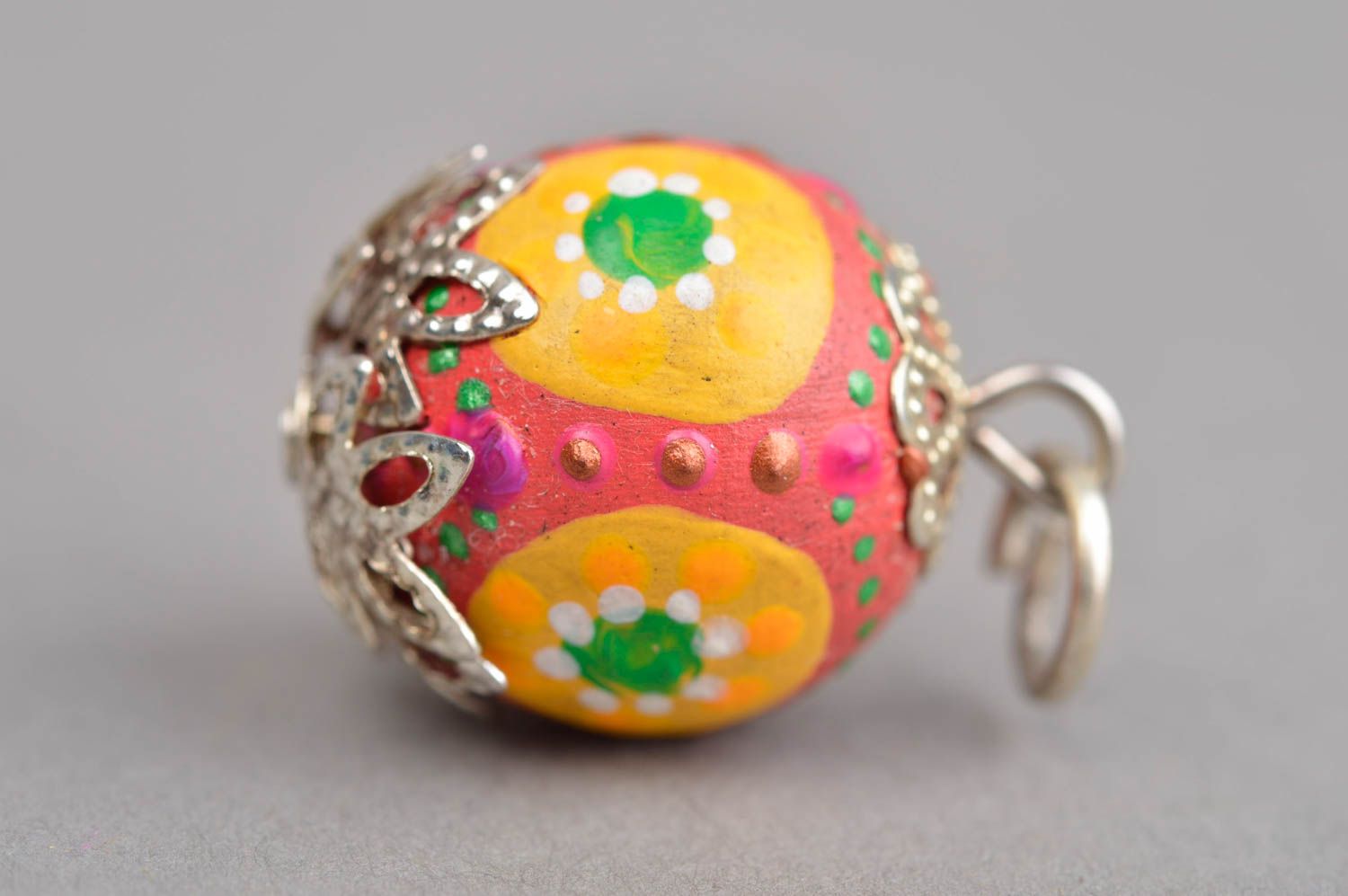 Colorful handmade wooden pendant artisan jewelry designs beautiful jewellery photo 2