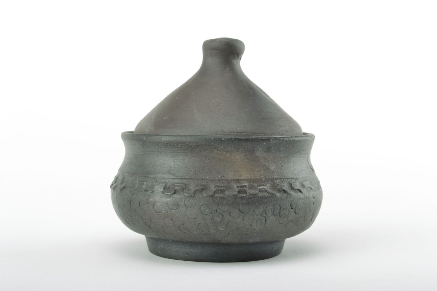 Black smoked ceramic sugar bowl photo 1