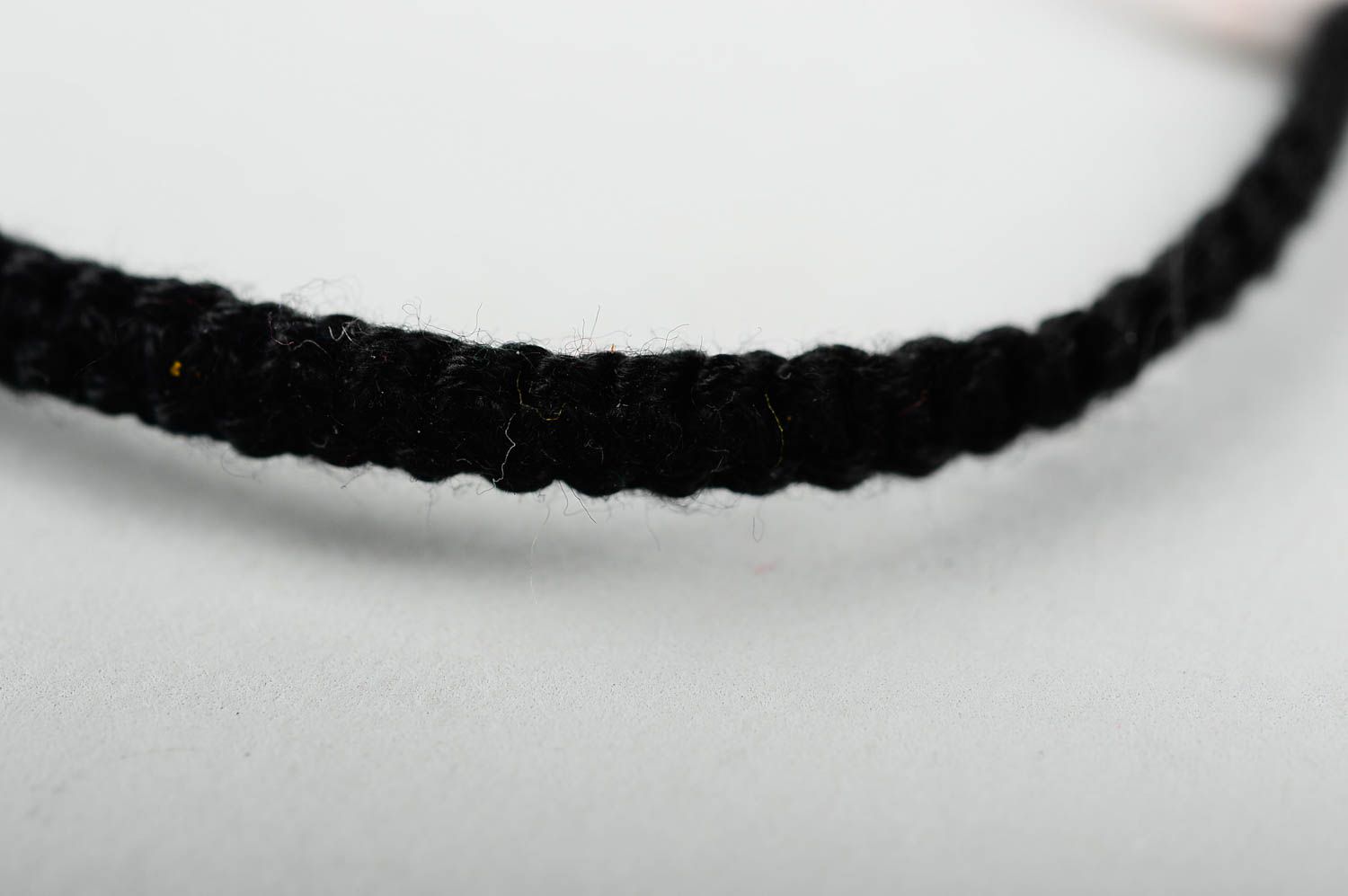 Handmade black elegant bracelet unusual textile bracelet beautiful jewelry photo 5