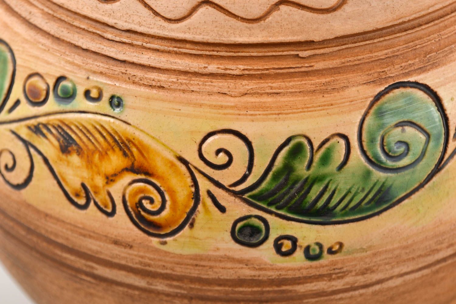 Cruche en terre cuite faite main Pichet design peint Vaisselle originale 2 l photo 4