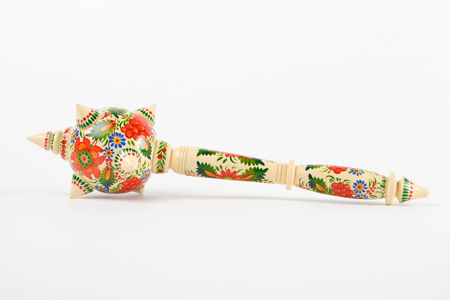 Handmade souvenir weapon stylish ethnic present wooden mace for decorative use photo 5