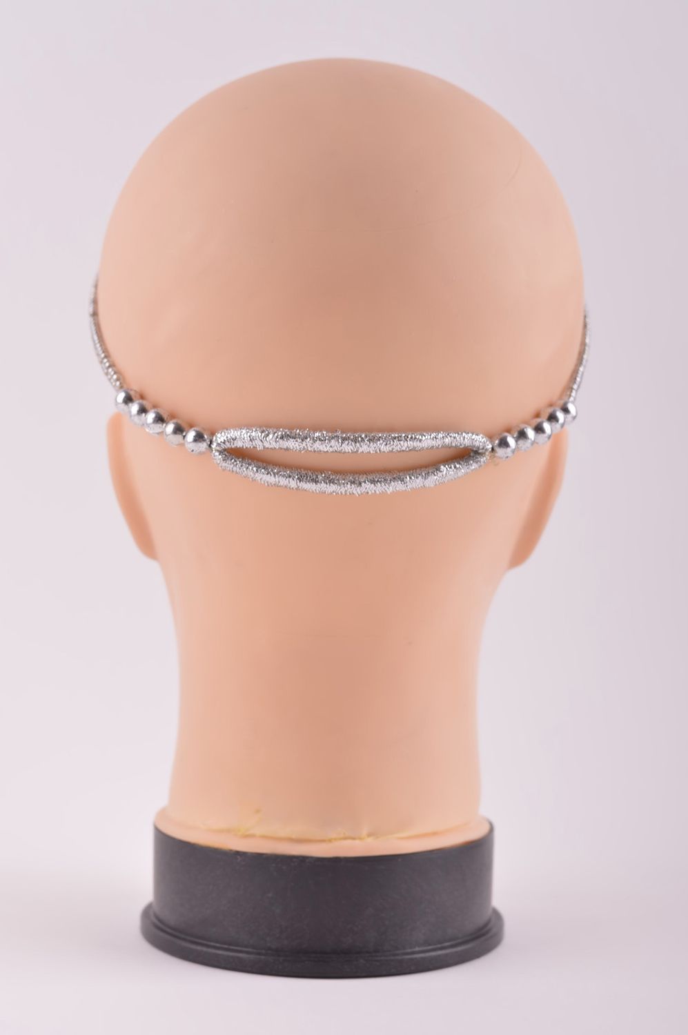 Fascia per testa fatta a mano con perline di vetro accessorio per capelli foto 4