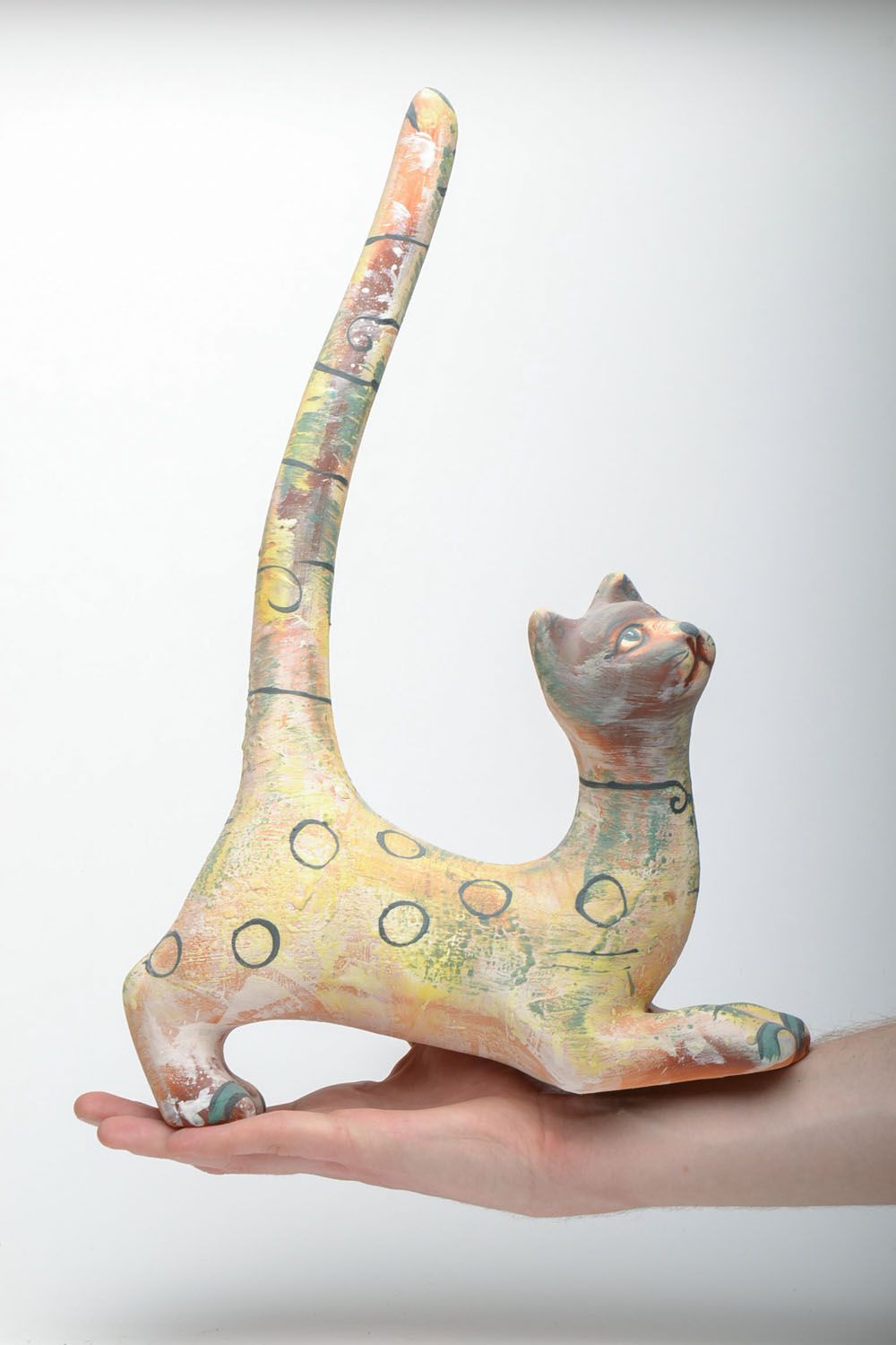 Handmade clay statuette Playful Kitten photo 5