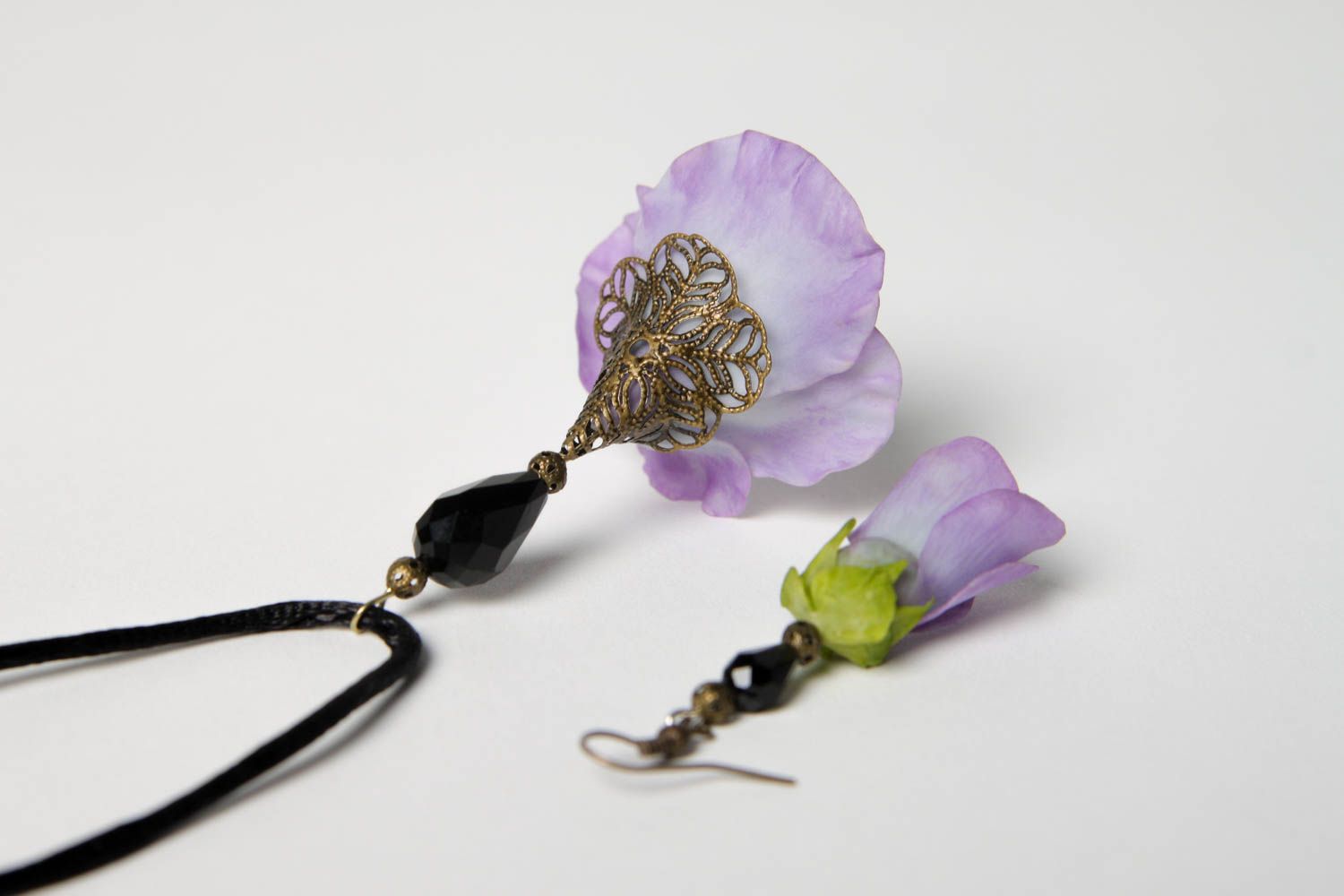 Handmade earrings designer pendant unusual jewelry set gift ideas for women photo 3