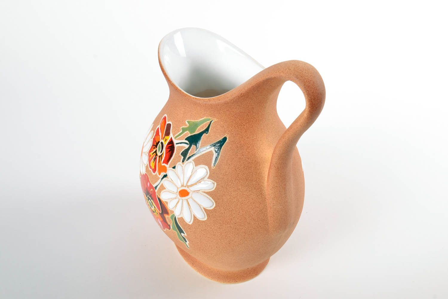 100 oz 11 inches floral design ceramic water pitcher with handle 3,5 lb photo 4