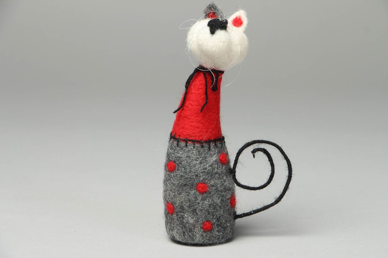 Handmade wool toy for home decor Kitty photo 1