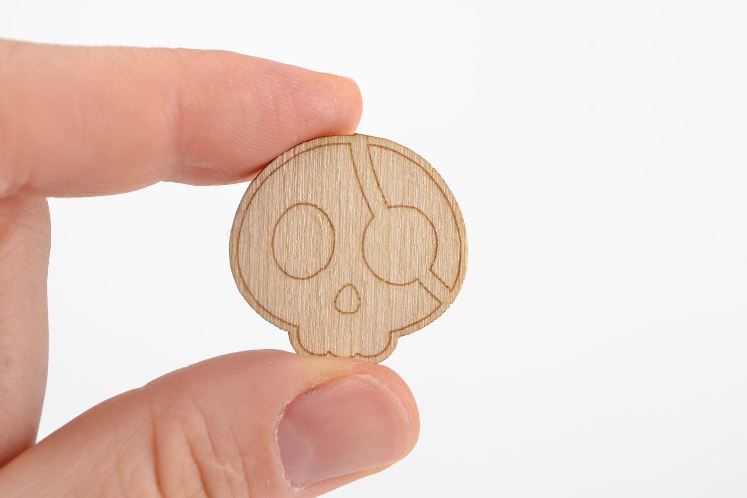 Handgemachte Figur zum Bemalen Holz Rohling Miniatur Figur Schädel ungewöhnlich foto 2